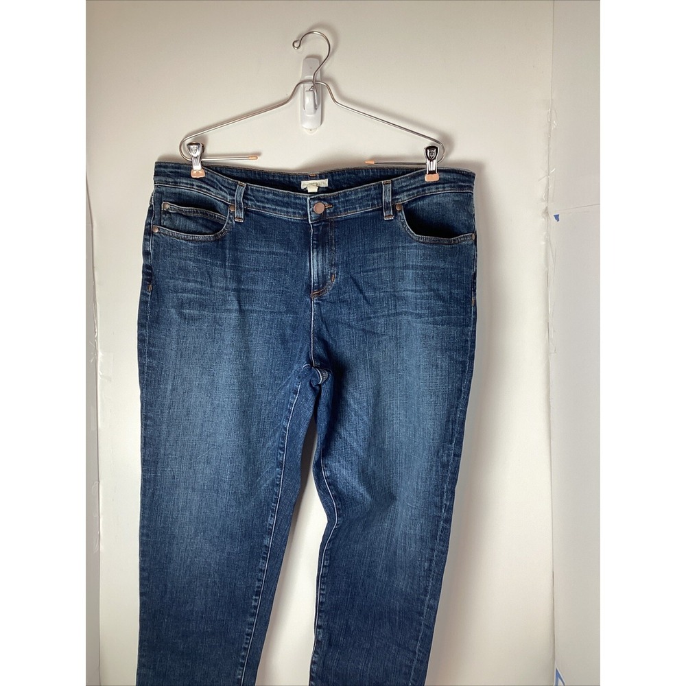 Eileen Fisher Mid Rise Straight Leg Jeans Size 16 Stretch Medium Wash